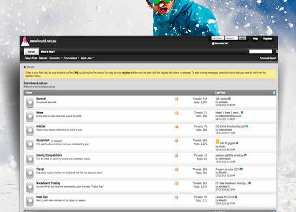 Snowboard.net.au screenshot